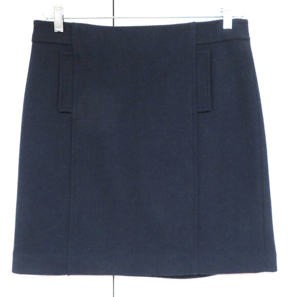 Talbots Wool Blend Skirt 8P Navy Blue Solid - Picture 1 of 4